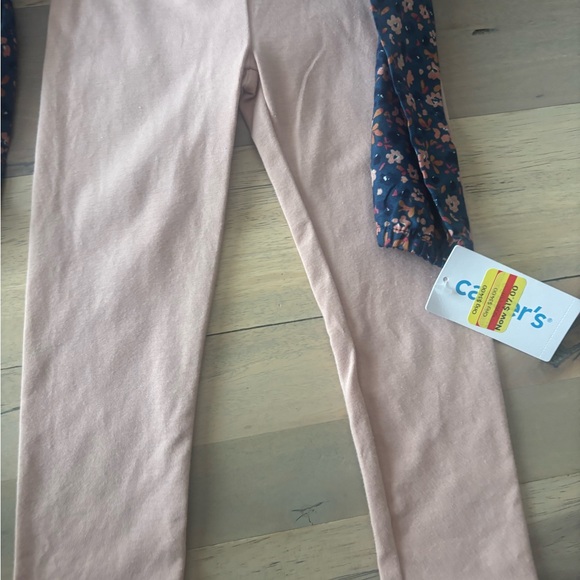 Carter's Navy Floral Top and Pink Leggings Set - Picture 3 of 5